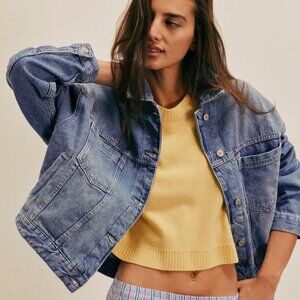 Free People We The Free  Opal Swing Denim Jacket